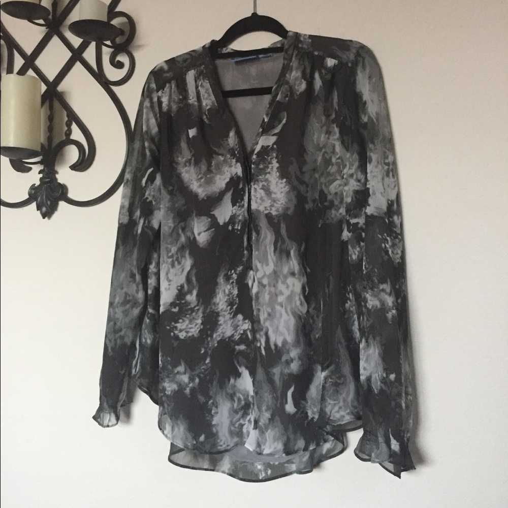 Simply Vera Bera Wang Abstract Print L/S Tunic L - Picture 1 of 6